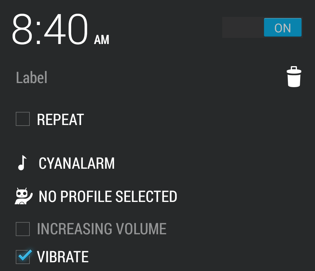 Cynanogenmod Alarm Clock