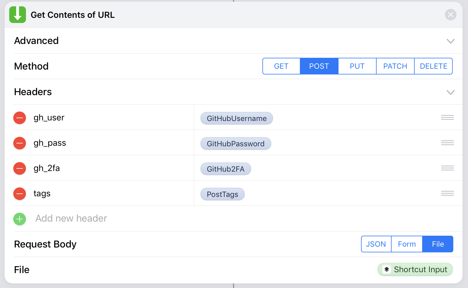iOS shortcut to publish blog post from Bear