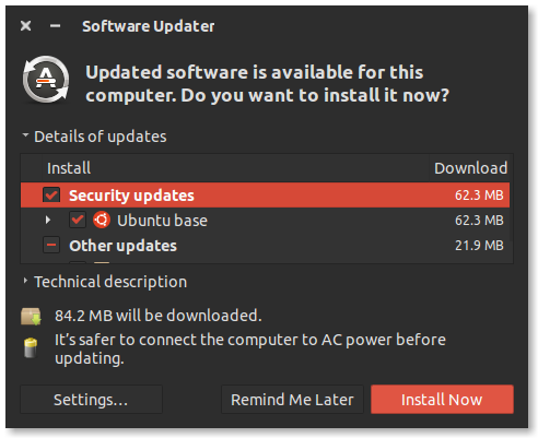 Ubuntu Software Updater